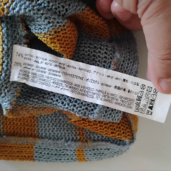 Zara Men Knit Polo with Blue and Yellow Stripes. Size M - Picture 8 of 13